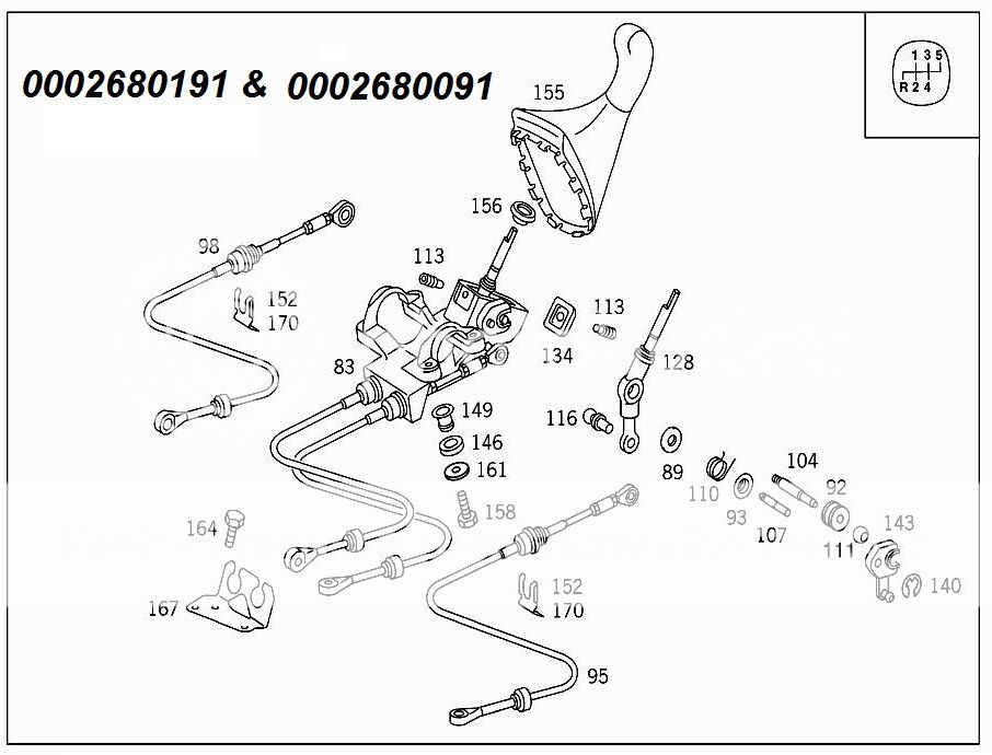 Mercedes vito gear linkage cables